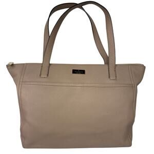 Kate Spade New York Large Leather Shoulder Bag, Light Tan or Beige